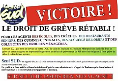 SUD Collectivités Territoriales de la Haute-Garonne : Victoire de SUDCT31 contre la mairie de Toulouse