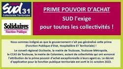 SUD Collectivités Territoriales de la Haute-Garonne : Prime pouvoir d'achat SUD l'exige pour toutes les collectivités