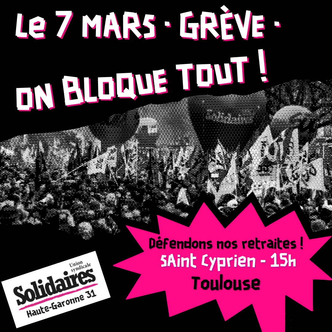 SUD Collectivités Territoriales de la Haute-Garonne : A partir des 7 et 8 mars, mettons les services publics à l'arrêt !