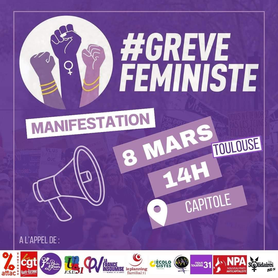 SUD Collectivités Territoriales de la Haute-Garonne : 8 mars - grève féministe